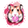 Hamster, Graffiti,illustration,Kaugummi,Blase