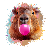 Capybara, graffiti, illustration, bubble gum