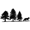Forest Path Fox Silhouette
