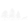 Waldsilhouette Fuchs und Tannen