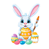 Osterhase mit Ostereiern