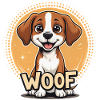 Dog says WOOF
