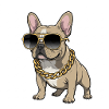 Cool bulldog with sunglasses