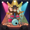 Funny monkey on drums