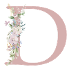 D Monogram, Floral, Customizable