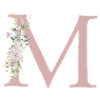 M Monogram, Floral, Personalizable