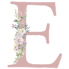 E Monogram, Floral, Customizable