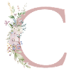 C Monogram, Floral, Customizable