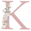 K Monogram, Floral, Personalizable