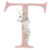 T Monogram, Floral, Personalizable