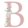 B Monogram, Floral, Personalizable