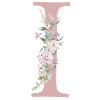 I Monogram, Floral, Personalizable