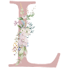 L Monogram, Floral, Personalizable