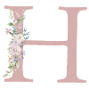 H Monogram, Floral, Personalizable