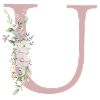 U Monogram, Floral, Personalizable