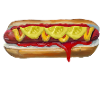 Farbexplosiver Hotdog Malerei