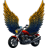 Futuristic motorcycle with wings