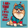 Dog in superhero costume