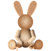 Illustrative Holzoptik – Charmante Hasenfigur