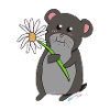 Hamster avec fleur