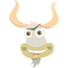 Fröhliche Illustration eines Yakkopfes