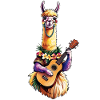 Lama spielt Ukulele - bunt