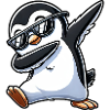 Cool Penguin Dab Sunglasses Cartoon