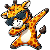 Dab Giraffe Sunglasses Cool Cartoon