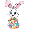 Easter bunny with Easter eggs