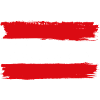 Three White Xs on Red Brushstrokes
