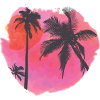 Tropical Sunset Palm Silhouette