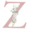 Z Monogram, Floral, Personalizable