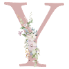 Y Monogram, Floral, Personalizable