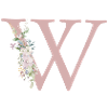 W Monogram, Floral, Personalizable