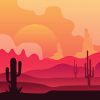 Desert Cactus Silhouette Sunset