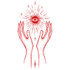 Hands reaching eye