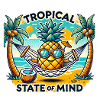 Relaxed pineapple by the sea