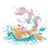 Ein Einhorn-Paddelboot