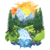 Polygon Mountain Landscape – Nature & Adventure