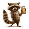 Waschbär Bier Lustig
