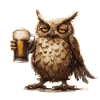 Eule Bier Lustig