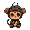 Monkey Winter Animal Baby Comic