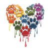Colorful Paws Heart for Dog Owners