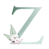 Z Monogram, Floral, Personalizable