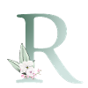 R Monogram, Floral, Personalizable