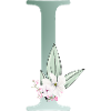 I Monogram, Floral, Personalizable