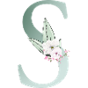 S Monogramme, Floral, Personnalisable