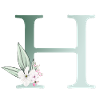 H Monogram, Floral, Personalizable