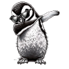 Dabbing penguin with sunglasses