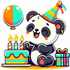 Panda Kid Celebrating Birthday
